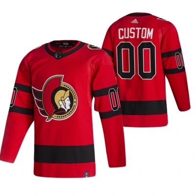 Ottawa Senators Custom Red Men's Adidas 202021 Reverse Retro Alternate NHL Jersey